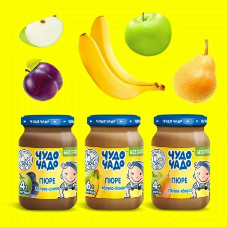 ЧУДО-ЧАДО Пюре яблоко-морковь-айва 170гр